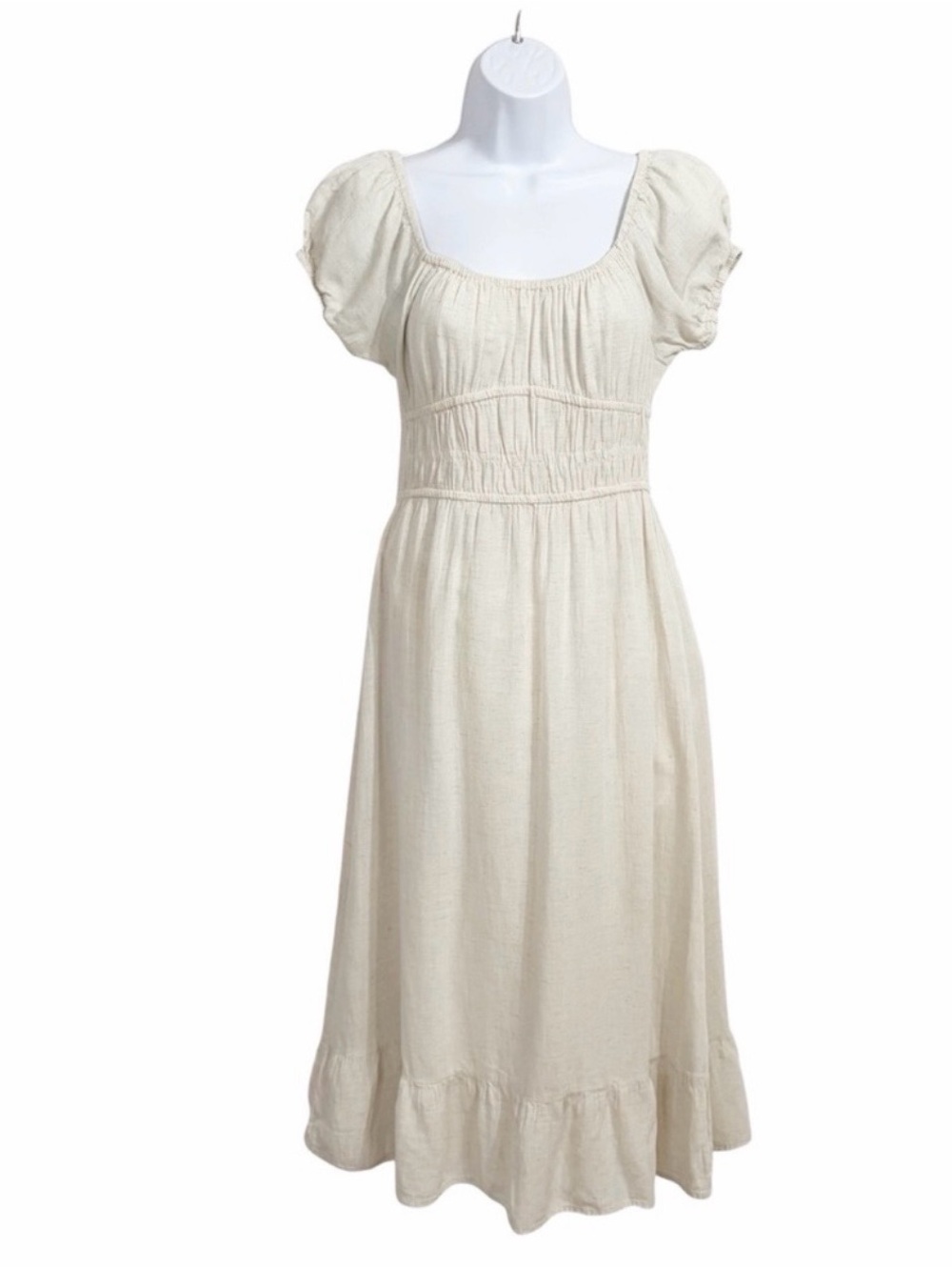 Sim & Sam Womens Babydoll
Milkmaid Midi Dress M Beige Puff
Sleeves Coquette Boho